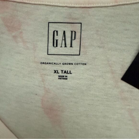 Gap XL Tall Pink Tie-Dye V-Neck T-Shirt Organic Cotton Hand-Dyed Women’s Tee - Picture 3 of 11